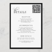 Classic old money black and white wedding kaart (Achterkant)