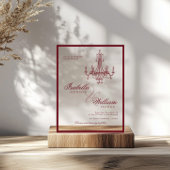 Classic Old Money Deep Red Retro Timeless Wedding Acryl Uitnodigingen