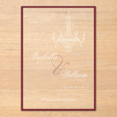 Classic Old Money Deep Red Retro Timeless Wedding Acryl Uitnodigingen (Voorkant)