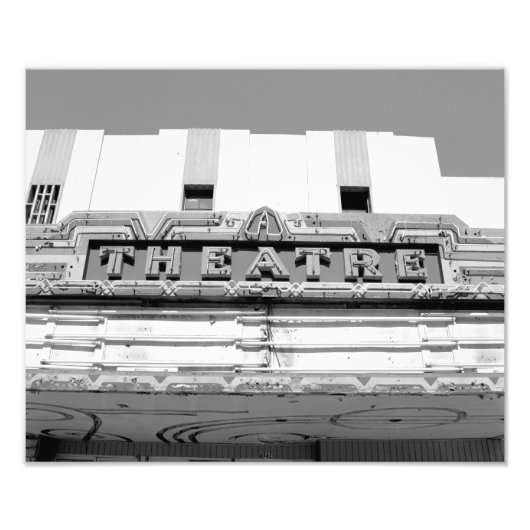 Classic Old Movie Theater Marquee Foto Afdruk (Voorkant)