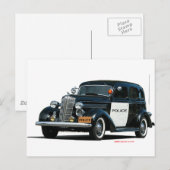 Classic_Old_Police_Car Briefkaart (Voorkant / Achterkant)