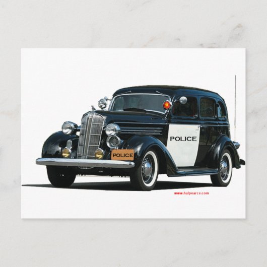 Classic_Old_Police_Car Briefkaart (Voorkant)