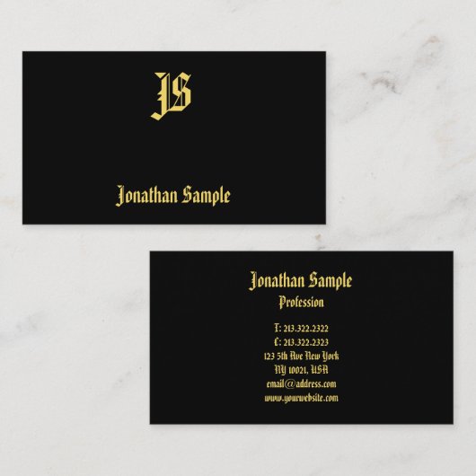 Classic Old Style Text Monogram Elegant Sjabloon Visitekaartje (Voorkant / Achterkant)
