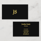 Classic Old Style Text Monogram Sjabloon Elegant Visitekaartje (Voorkant / Achterkant)