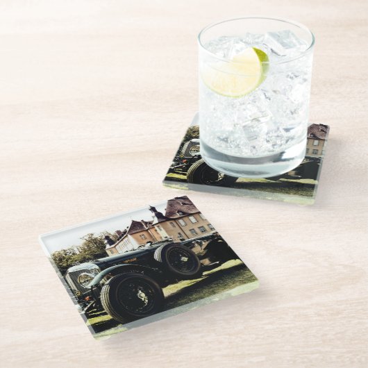 Classic Old Time Car Glazen Onderzetter (Schuin)