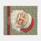 Classic Old Time Santa Blanket met rode accenten Fleece Deken (Voorkant (Horizontaal))
