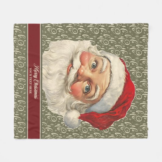 Classic Old Time Santa Blanket met rode accenten Fleece Deken (Voorkant (Horizontaal))