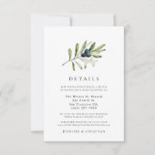 Classic Olive Branch Wedding Details Kaart (Voorkant)
