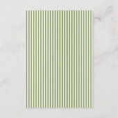 Classic Olive Green Calligraphy Wedding Details Informatiekaartje (Achterkant)