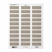 Classic Olive Grey Minimal Wedding Retouradres Etiket (Full Sheet)
