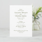Classic Olive Wedding Invitation Kaart (Staand voorkant)