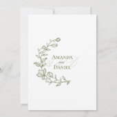 Classic Olive Wedding Invitation Kaart (Achterkant)