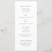 Classic Olive Wedding Menu (Achterkant)