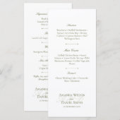 Classic Olive Wedding Menu (Voorkant / Achterkant)