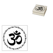 Classic Om Spiritueel Symbool met Jouw tekst Rubberstempel (Gestempeld)