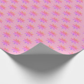 Classic Ombre Rainbow Snowflake Pattern on Pink Cadeaupapier (Hoek)