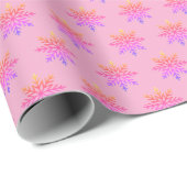 Classic Ombre Rainbow Snowflake Pattern on Pink Cadeaupapier (Rol Hoek)