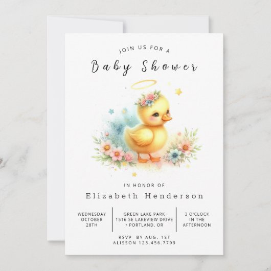 Classic Online Duck Baby shower Kaart (Voorkant)
