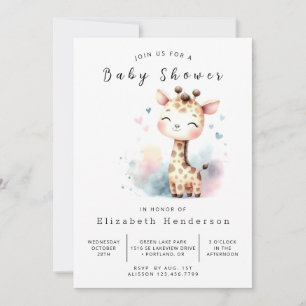 Classic Online Giraffe Baby shower Kaart