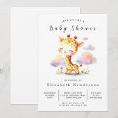 Classic Online Giraffe Baby shower Kaart (Voorkant / Achterkant)