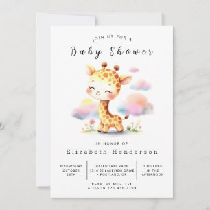 Classic Online Giraffe Baby shower Kaart