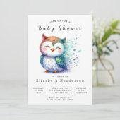 Classic Online Owl Baby shower Kaart (Staand voorkant)