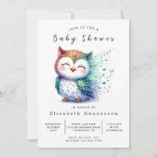 Classic Online Owl Baby shower Kaart