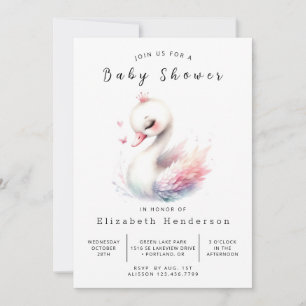 Classic Online Swan Baby shower Kaart