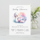 Classic Online Swan Baby shower Kaart (Staand voorkant)