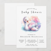 Classic Online Swan Baby shower Kaart (Voorkant / Achterkant)
