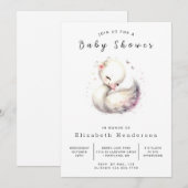 Classic Online Swan Baby shower Kaart (Voorkant / Achterkant)