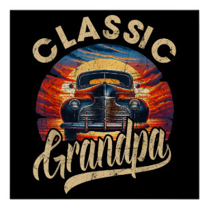 Classic Opa Funny Gezegde Car Lover Mannen Papa Pa Perfect Poster