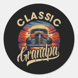 Classic Opa Funny Gezegde Car Lover Mannen Papa Pa Ronde Sticker
