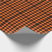 Classic Orange and Black Argyle Halloween Cadeaupapier (Hoek)