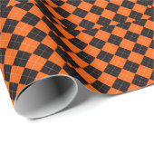 Classic Orange and Black Argyle Halloween Cadeaupapier (Rol Hoek)