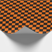 Classic Orange and Black Halloween Argyle Cadeaupapier (Hoek)