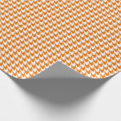 Classic Orange and White Houndstooth Pattern  Cadeaupapier (Hoek)