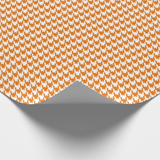 Classic Orange and White Houndstooth Pattern Cadeaupapier (Hoek)
