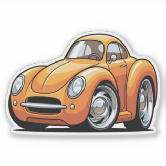 Classic Orange Toon Car Sticker