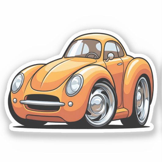 Classic Orange Toon Car Sticker (Voorkant)
