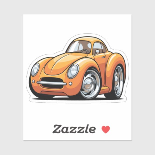 Classic Orange Toon Car Sticker (Vel)