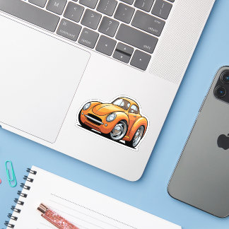 Classic Orange Toon Car Sticker