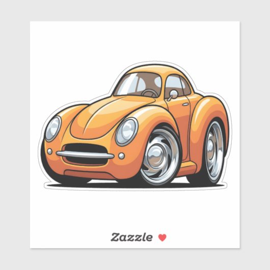 Classic Orange Toon Car Sticker (Vel)