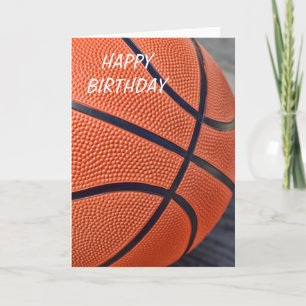 Classic Oranje basketbal Happy Birthday Kaart