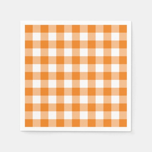 Classic Oranje White Gingham Check Pattern Servet (Voorkant)