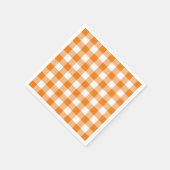 Classic Oranje White Gingham Check Pattern Servet (Hoek)