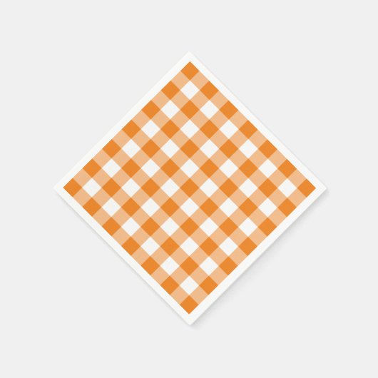 Classic Oranje White Gingham Check Pattern Servet (Hoek)