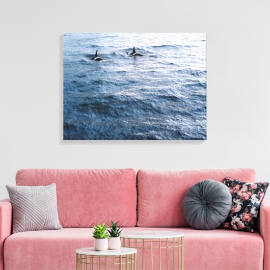 Classic Orca Whale Pair Ocean Scene Foto ontworpen Canvas Afdruk (Insitu (Woonkamer))