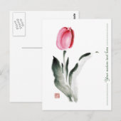 Classic oriental chinese sumi-e inktbloem briefkaart (Voorkant / Achterkant)