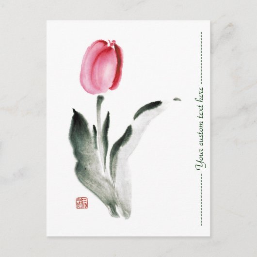 Classic oriental chinese sumi-e inktbloem briefkaart (Voorkant)